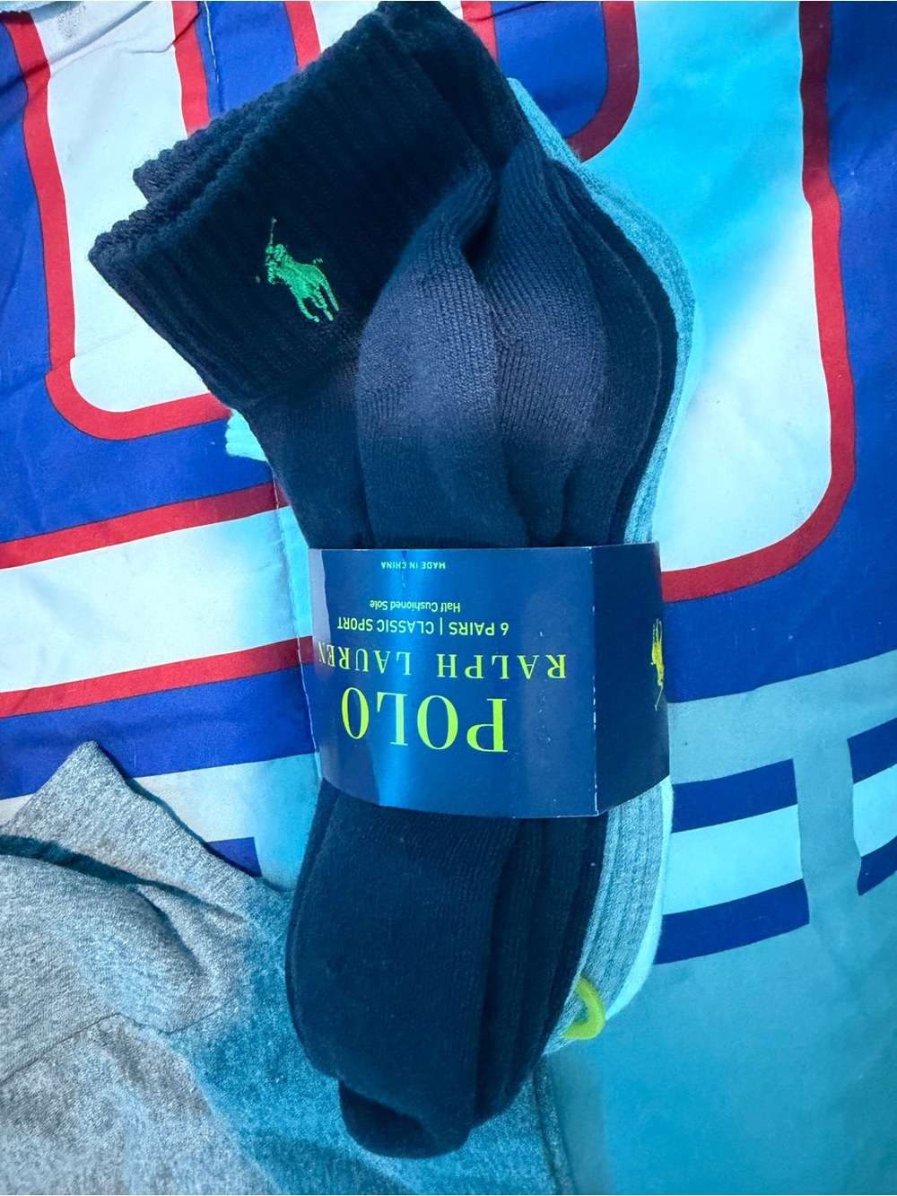 Polo by Ralph Lauren Men's 6-Pack Crew Socks - Black & Gray